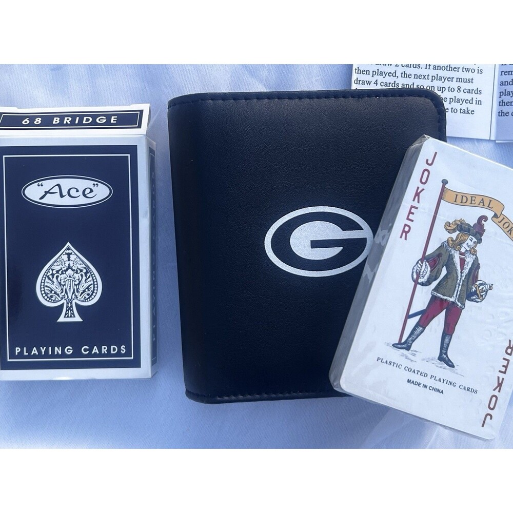 Vintage 1990s Green Bay Packers Pro Shop Playing Card Gift Set NOS Complete